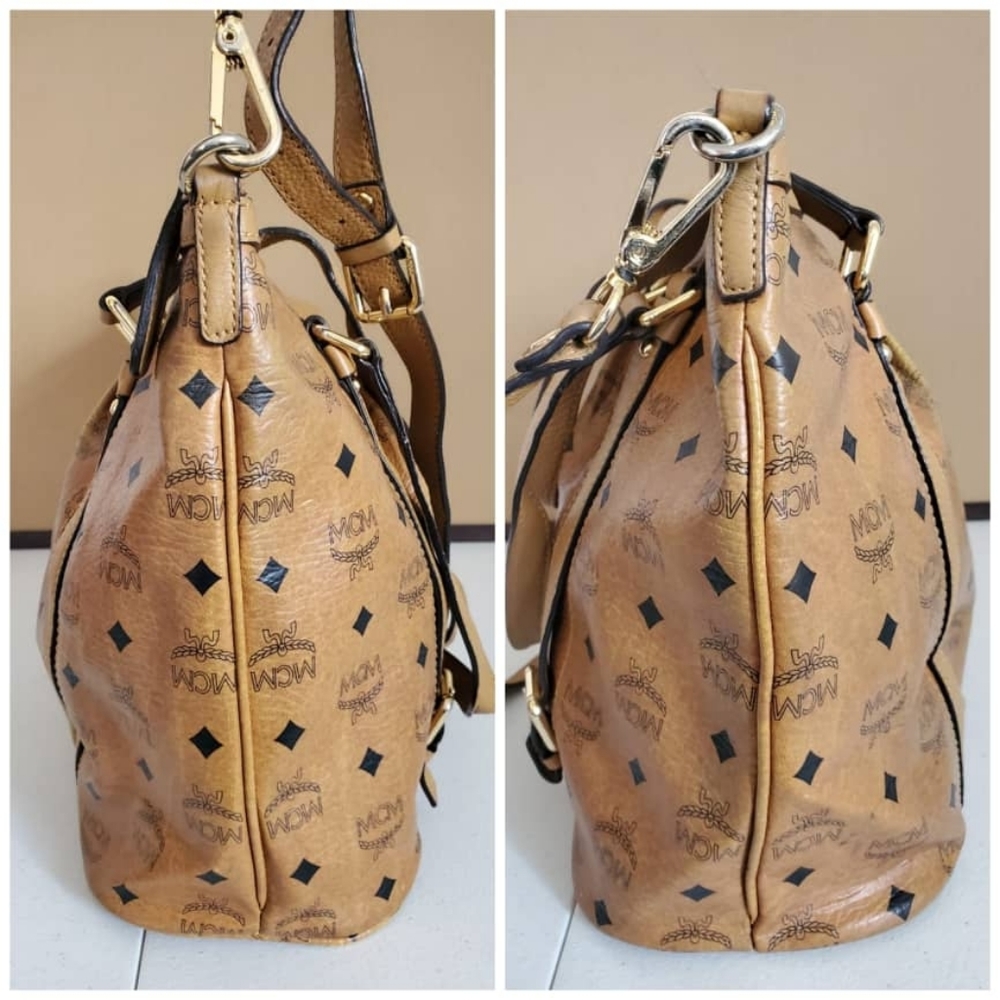 MCM Cognac Visetos shoudler Bag - Picture 6 of 14